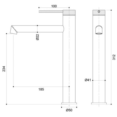 смеситель для раковины vincea rim vbf-2rm2ch хром