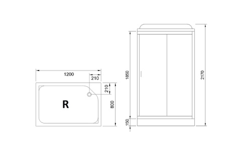 душевая кабина royal bath hp 120x80 rb8120hp4-mm-r+s без гидромассажа