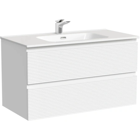 Тумба под раковину Sancos Folk FL90W 89 см, подвесная, белый матовый