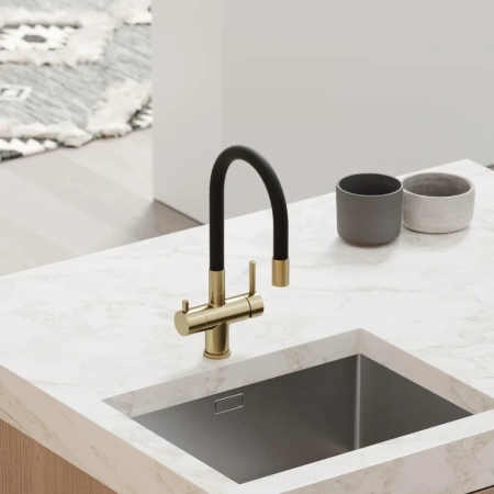 смеситель для кухни sancos lucia sc4004bg золото брашированное черный