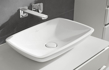 раковина villeroy & boch loop & friends 51540101 накладная, 58.5x38 см, альпийский белый