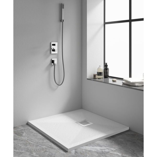 душевой поддон квадрат rgw stone tray-w 900x900