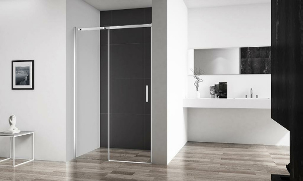 душевая дверь belbagno acqua 150 acqua-bf-1-150-c-cr профиль хром, стекло прозрачное