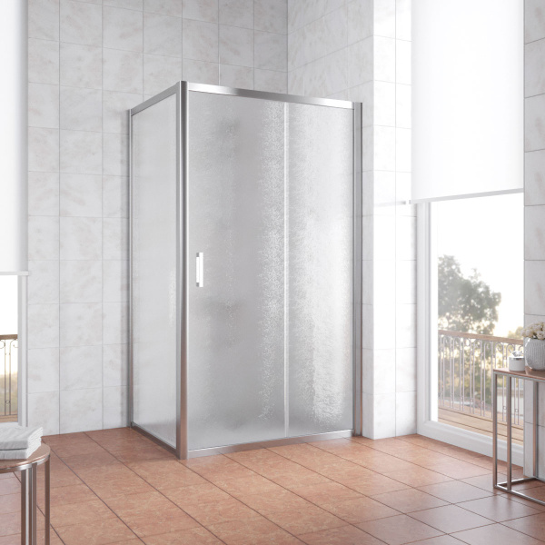 душевой уголок vegas glass zp+zpv 110*80 08 02 профиль глянцевый хром, стекло шиншилла