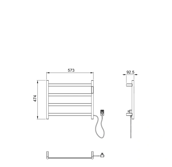 полотенцесушитель электрический wonzon & woghand essen, брашированный никель (ww-a404-br)
