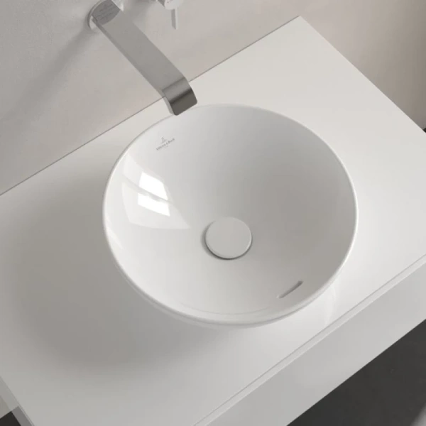 раковина villeroy & boch loop & friends 4a450001 накладная, ø38 см, альпийский белый