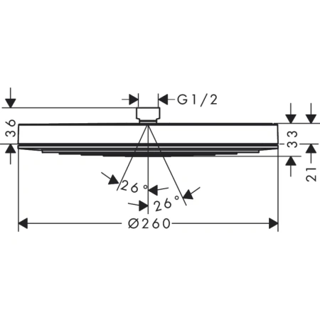 верхний душ hansgrohe pulsify 260 1jet 24140700