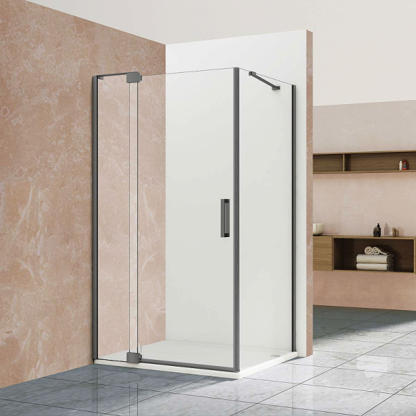 душевой уголок vincea extra 90×90 vsr-1e809090clgm профиль вороненая сталь, стекло прозрачное