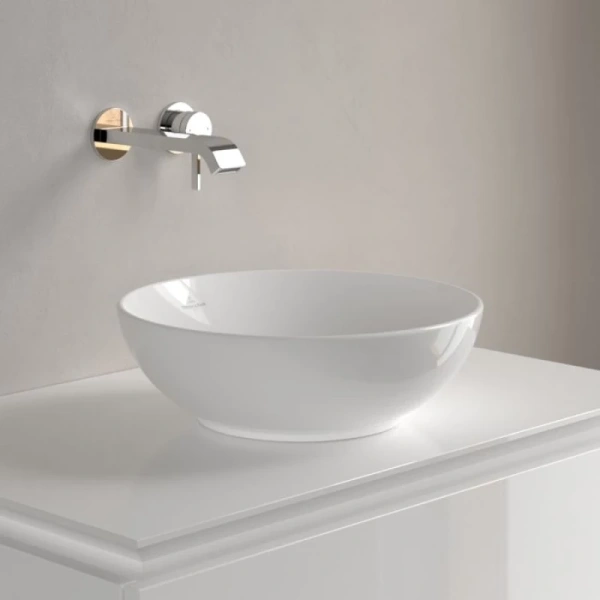 раковина villeroy & boch loop & friends 4a450001 накладная, ø38 см, альпийский белый