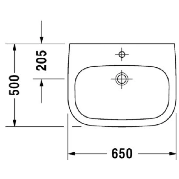 раковина подвесная 65 см duravit d-code 23106500002