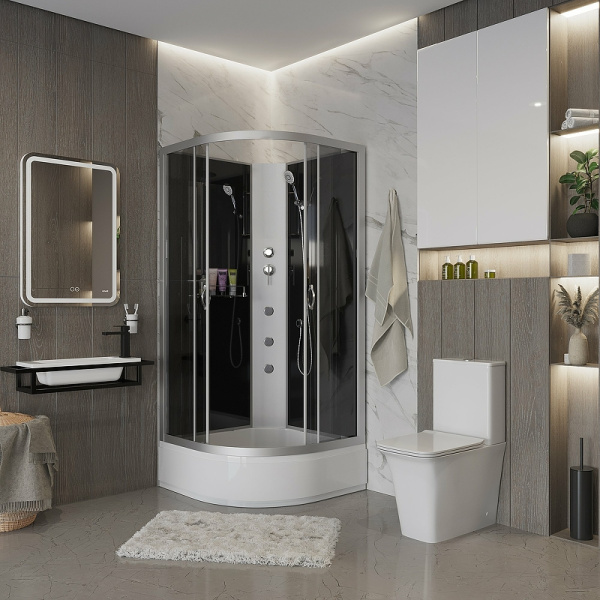 душевая кабина niagara classic 80x80 ng-3503-14bkg с гидромассажем