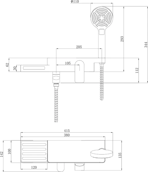 смеситель для ванны с душем lemark unibox lm6914cw