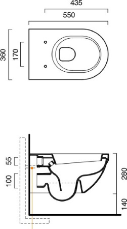 унитаз подвесной catalano canova royal 1vscrn00