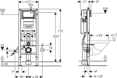 система инсталляции для унитазов geberit duofix 111.361.00.5