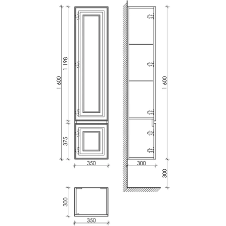 шкаф пенал sancos very 35 l pvr35lsm подвесной doha soft