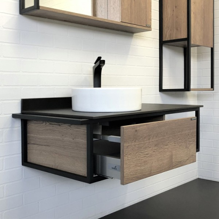 тумба с раковиной comforty лиссабон 95 00-00006269 подвесная левая дуб темный тумба с раковиной comforty лиссабон 95 00-00006269 подвесная левая дуб темный