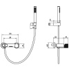 смеситель для ванны boheme stick 123-gm.3 оружейная сталь