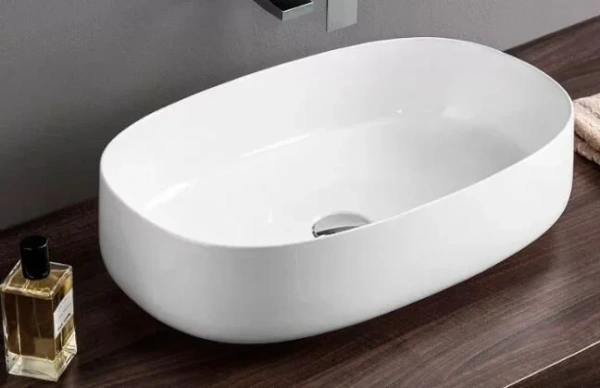 раковина artceram cognac col005 05 00 накладная, 68x35 см, белый матовый