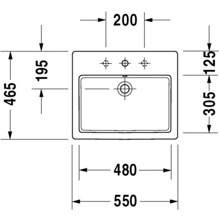 раковина полувстраиваемая duravit vero 55 см 0315550000