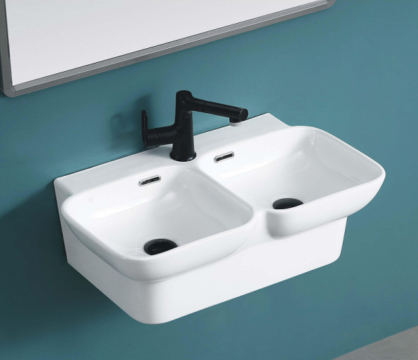 раковина ceruttispa double nemi 65 ct9702 двойная белая