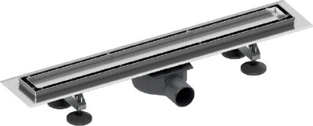 душевой лоток tece linus 80 см 15103089 2 в 1 с основой для плитки tile и steel с мембраной, хром матовый
