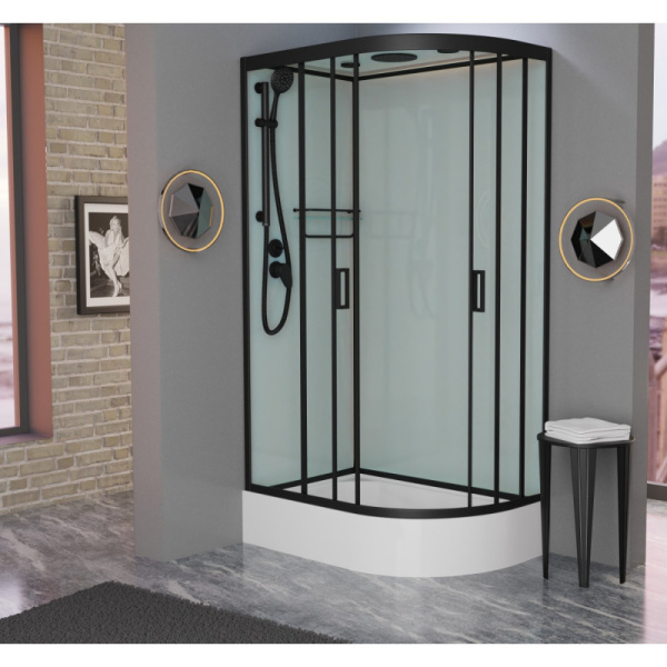 душевая кабина frank f412/1l black левая 120х80