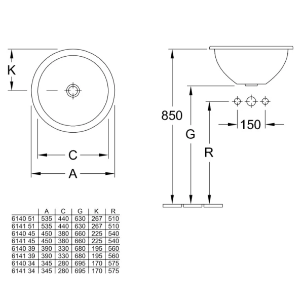 раковина 45x45 см villeroy & boch loop & friends 614045r1