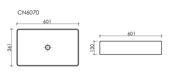 раковина ceramicanova element cn6070mb накладная, 60.1x36.1 см, черный матовый