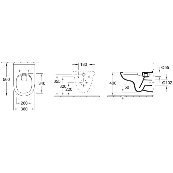 унитаз подвесной villeroy & boch o'novo direct flush 5660 hr 01 безободковый