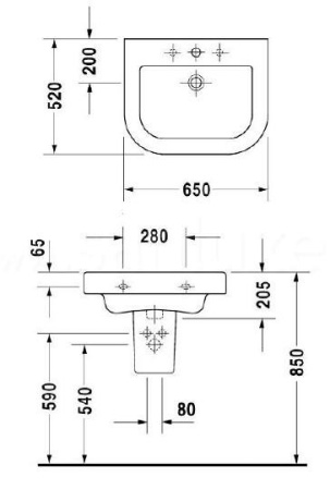раковина подвесная duravit happy d 0417650000 65 см белый