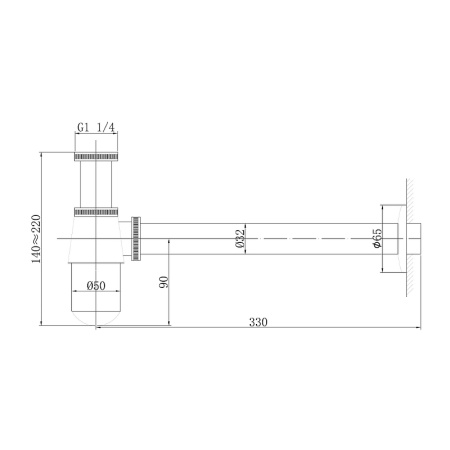 сифон для раковины abber af0032b черный матовый