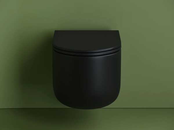 унитаз ceramicanova ulma cn4006tmbподвесной, безободковый, с сиденьем микролифт, черный матовый