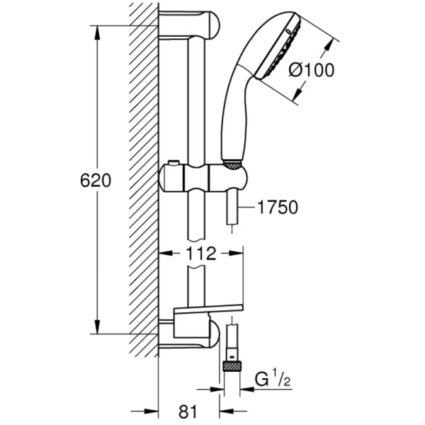 душевой гарнитур grohe new tempesta 27927001