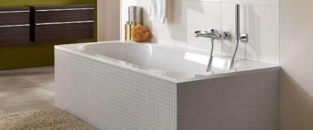 квариловая ванна villeroy & boch oberon ubq170obe2v-rw 170x75 см белый камень