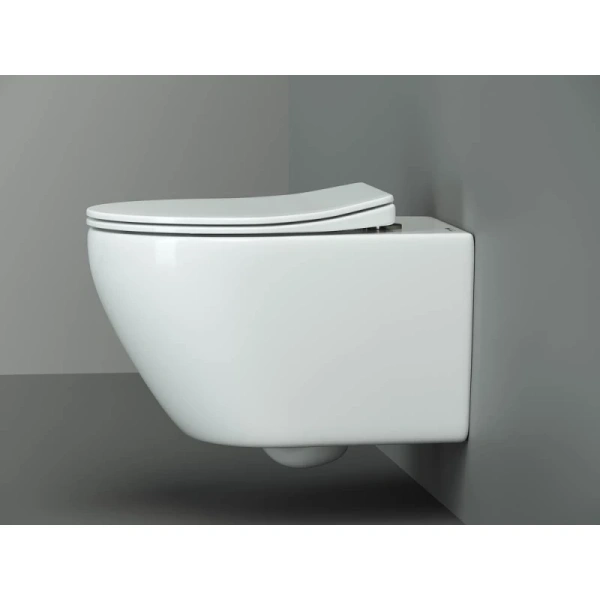 унитаз ceramicanova pearl rimless cn8001 подвесной, с сиденьем микролифт, белая