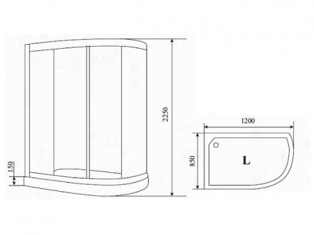душевая кабина timo comfort 120x85 t-8802lf с гидромассажем