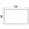 душевой поддон из абс-пластика wemor 120x90 s 10000006112 белый
