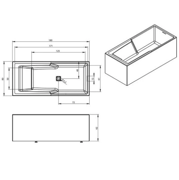 акриловая ванна riho still shower b103023005 180x80 l fall заполнение через перелив акриловая ванна riho still shower b103023005 180x80 l fall заполнение через перелив