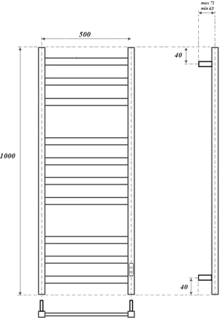 полотенцесушитель point меркурий pn83850 электрический, 50x100 см, хром
