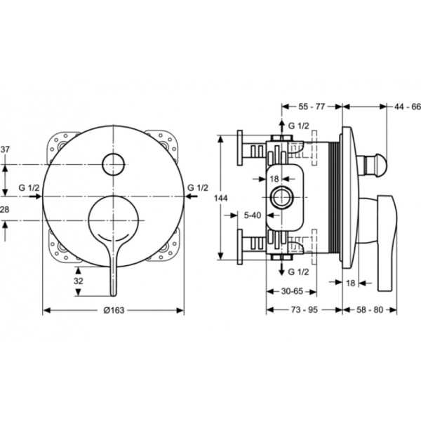cмеситель для душа ideal standard melange a4720aa