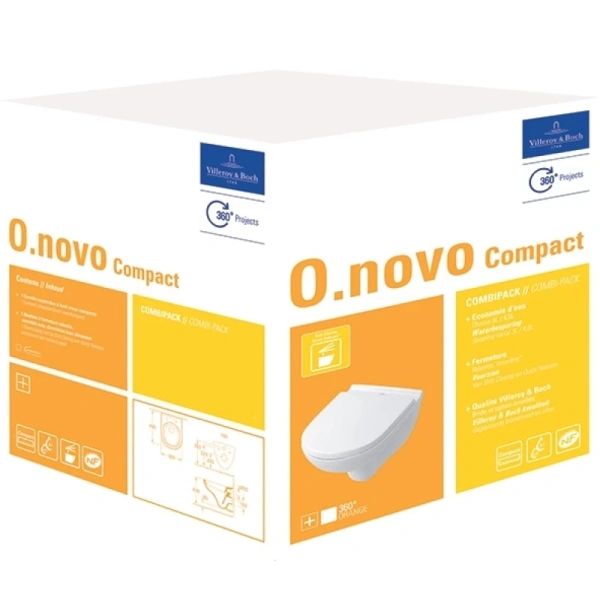 унитаз подвесной villeroy & boch o'novo 5688h101 с сидением микролифт, белый