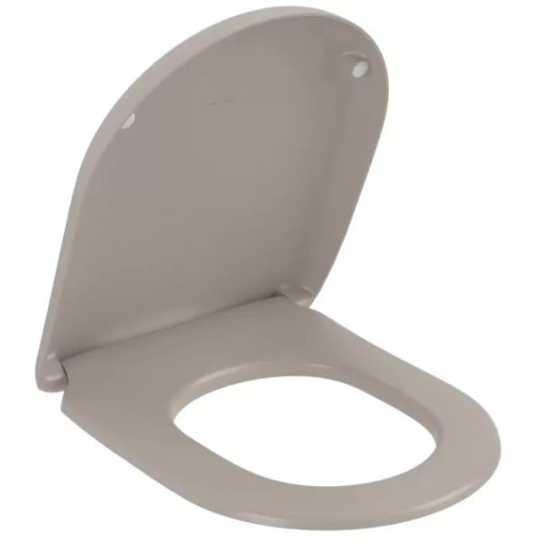 сиденье для унитаза villeroy & boch antao 8m67s1am с микролифтом, быстросъемное, цвет almond, петли хром
