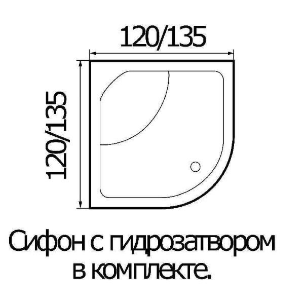 акриловая ванна wemor 120x120x55 10000000609 без гидромассажа