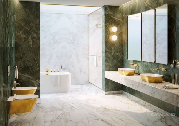 раковина catalano alvea 60x40 белый-золото