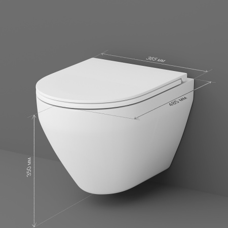 унитаз подвесной безободковый am.pm spirit v2.0 c701700sc с сиденьем микролифт, цвет белый.