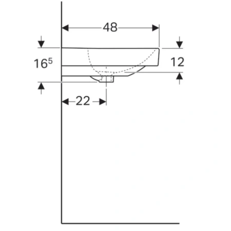 раковина в ванную накладная 120 см geberit smyle square 500.253.01.1