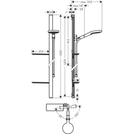 душевой гарнитур hansgrohe raindance select s 120 3jet 27646000