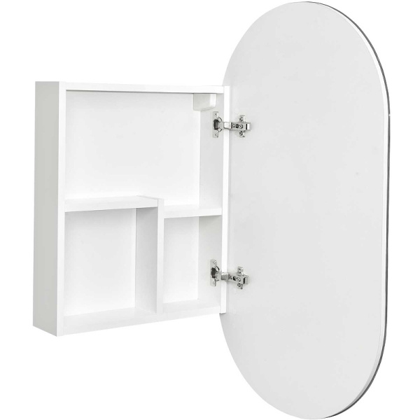 зеркальный шкаф aquaton оливия 50 r 1a254502ol010 белый глянцевый