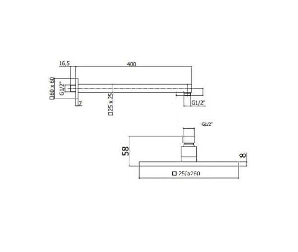 верхний душ belbagno romano rom-sld-crm хром