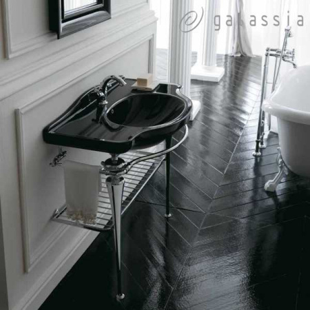 раковина подвесная/накладная galassia ethos 8433mne черная, 75 x 52 см